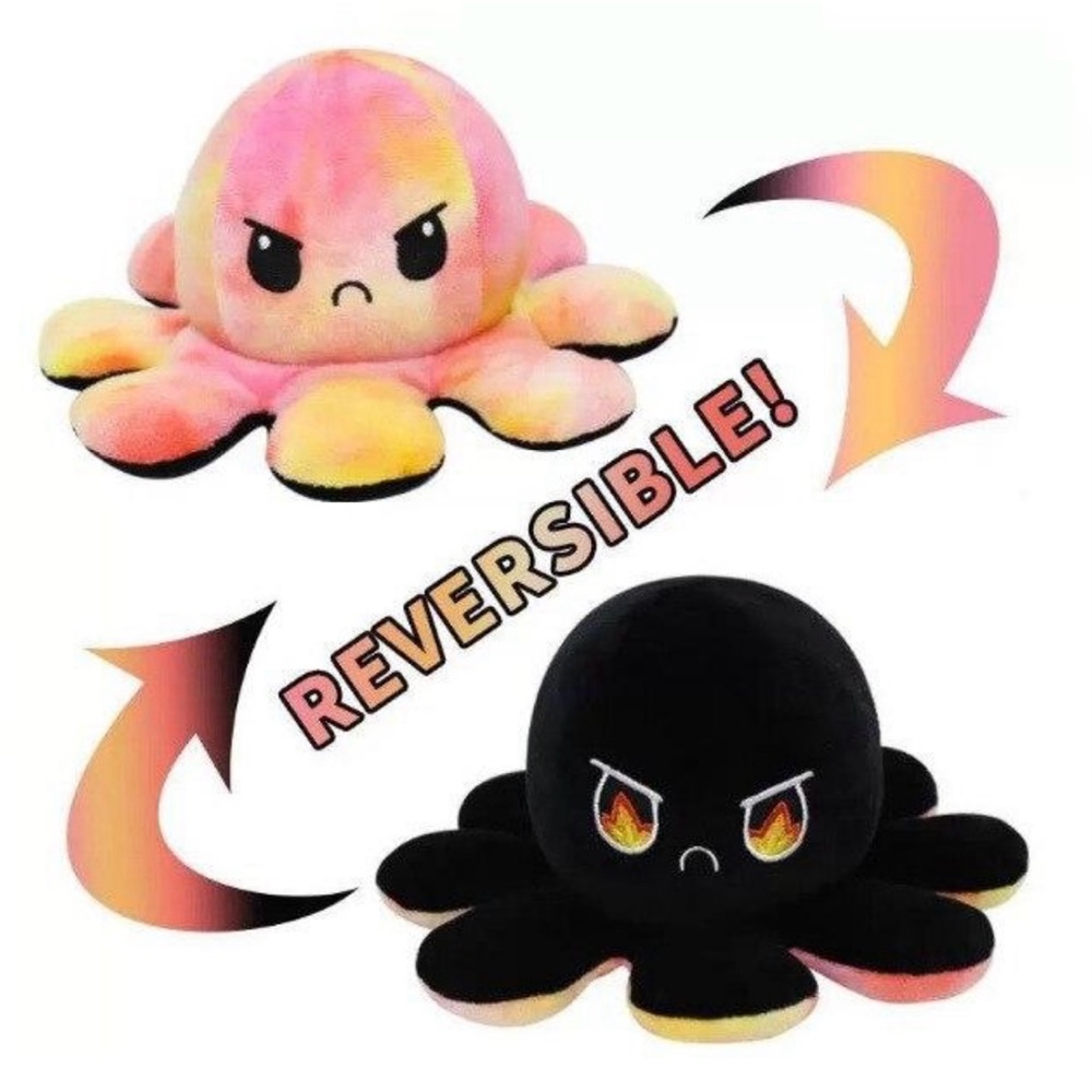 Tie dye reversible octopus plush